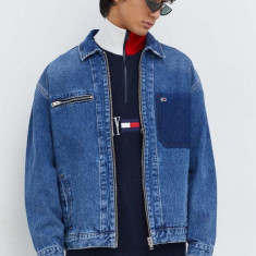 Tommy Jeans geacă de blugi din bumbac culoarea bleumarin, de tranziție DM0DM18027