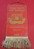 Fanion - Federația de VOLEI din POLONIA (noiembrie 1977, naționala masculină a Poloniei la Cupa Mondială din Japonia (Puchar Świata)