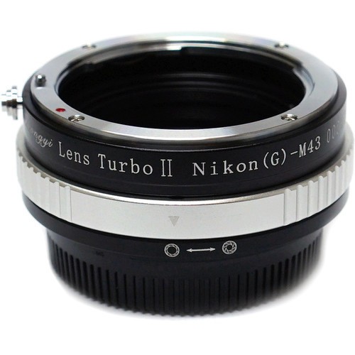 Adaptor Montura Mitakon Lens Turbo Mark 2 Obiectiv Nikon F la Camere MFT MTKLTM2AIM43