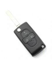 Citroen / Peugeot - Carcasa tip cheie briceag cu 4 butoane si suport baterie, lama tip VA2-SH4