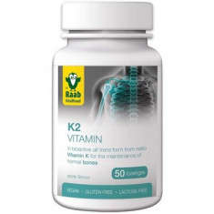 Vitamina K2 1500mg, 50 tablete vegane RAAB foto