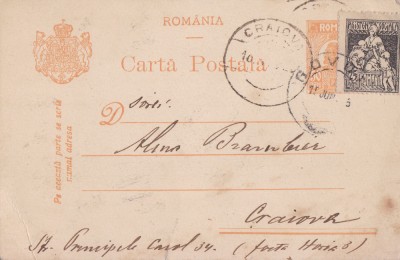 CARTE POSTALA CIRCULATA GOVORA - CRAIOVA 15\16 IUNIE 1925 foto