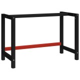 Cadru metalic banc de lucru, 120x57x79 cm, negru si rosu
