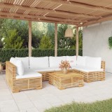 Cumpara ieftin Set mobilier grădină cu perne, 7 piese, lemn masiv de tec