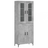 Cumpara ieftin Dulap inalt, gri beton, 69,5x34x180, lemn compozit