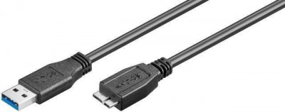 Cablu USB 3.0 1m A tata la micro USB triplu ecranat Goobay foto