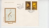 C12 - FDC Romania - Compozitori si muzicieni romani - LP 1042 - 1981, Romania de la 1950, Muzica