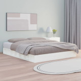 Cadru de pat, alb, 120x200 cm, lemn masiv, vidaXL