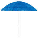 VidaXL Umbrelă de plajă Hawaii, albastru, 240 cm