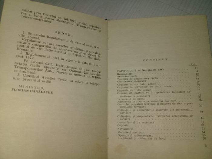 carte,Regulamentul de zbor al aviatiei civile 1972,Consiliul Aviatiei Civile