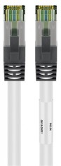 Cablu de retea RJ45 S/FTP CAT 8.1 cu mufe CAT 6A 15m Alb, Goobay G55130