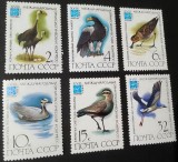 URSS-Serie completă de 6 timbre &bdquo;Congresul de Ornitologie Moscova 1982&rdquo; &ndash; URSS (Poșta CCCP) &ndash; Neuzate (MNH)