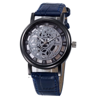 Ceas Dama GENEVA Model Skeleton Quartz - Model Albastru foto