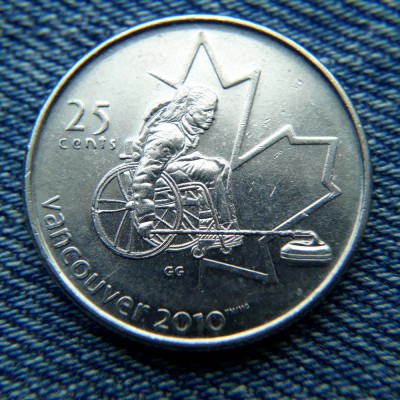 2L - 25 Cents 2010 Canada / Vancouver 2010 Paralympic Games - Wheelchair Curling foto