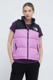 Cumpara ieftin The North Face vesta de puf 1996 RETRO NUPTSE VEST femei, culoarea violet, de iarna, NF0A3XEPQIX1