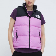 The North Face vesta de puf 1996 RETRO NUPTSE VEST femei, culoarea violet, de iarna, NF0A3XEPQIX1