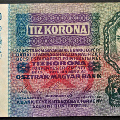 Bancnota istorica 10 COROANE - AUSTRO-UNGARIA, anul 1915 * cod 92 = excelenta!