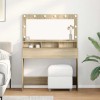Masă de toaletă cu lumini LED, stejar sonoma, 100x41x135 cm