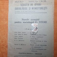revista de studii sociologice si muncitoresti mai 1936-numar dedicat lui c.stere
