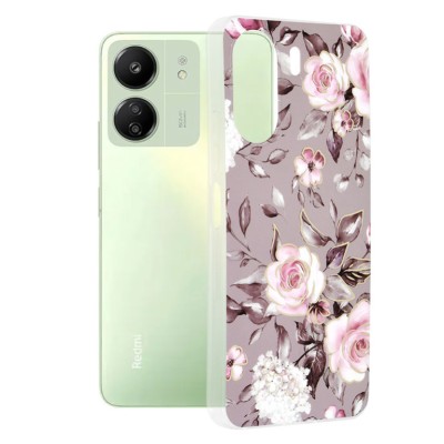 Husa compatibila xiaomi redmi 13c 4g / poco c65, slim series, bloom of ruth gray foto