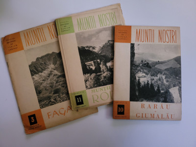 lot 3 carti Colectia Muntii Nostri: Rarau, Rodnei, Fagaras, anii &amp;#039;50, cu harti foto