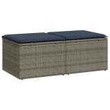 Cumpara ieftin Set mobilier gradina cu perne 2 piese gri poliratan/lemn acacia