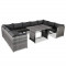 Set mobilier de gradina, 32 piese, poliratan, gri