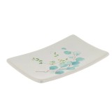 Săpuniera Ceramică Design Floral &ndash; Alb / Bleu