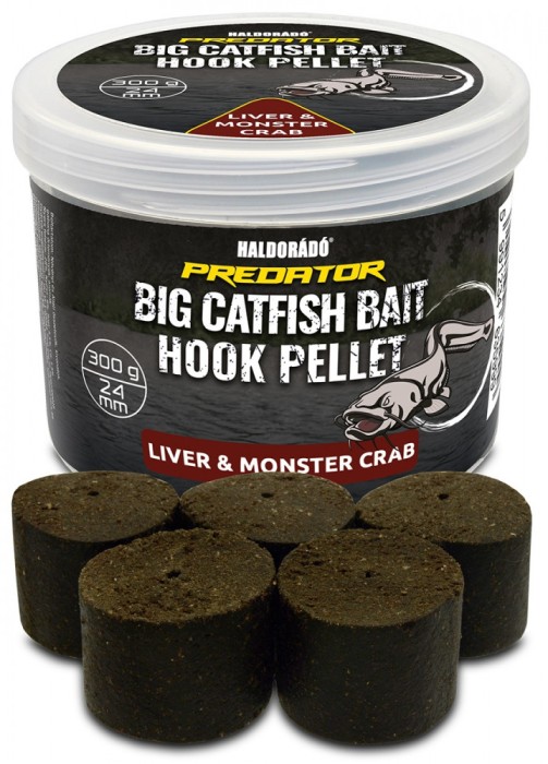 Haldorado Pelete de carlig Catfish Bait Hook Pellet 24 mm, 300g - Liver &amp; Monster Crab