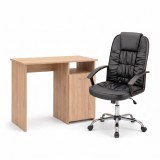 Set de birou Family One 100x50x74 cm cu scaun rotativ Bristol, stejar Sonoma-negru