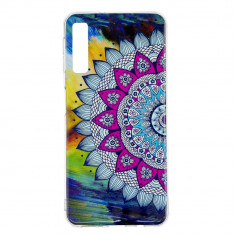 Carcasa Husa Samsung Galaxy A7 2018 Model Mandala, Fosforescent, Antisoc + Folie sticla securizata Samsung Galaxy A7 2018 Tempered Glass Viceversa foto