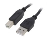 Cablu USB 2.0 A-B Aurit 3m Negru, Gembird