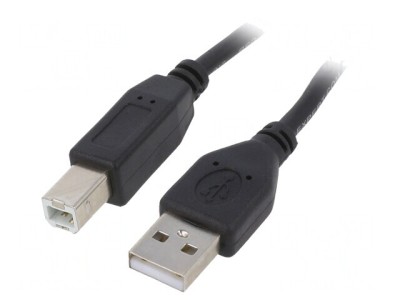 Cablu USB 2.0 A-B Aurit 3m Negru foto