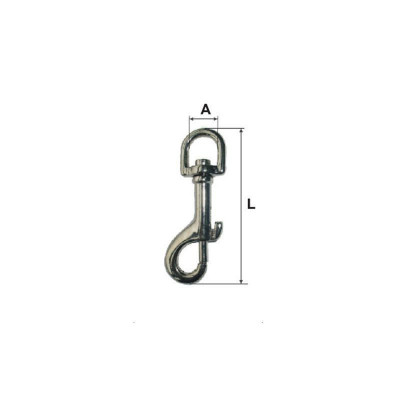 Carabina breloc cu arc si inel rotativ 14x76m foto