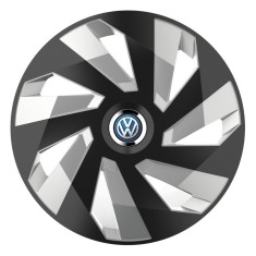Set 4 Capace Roti Autohelix MSA&reg;, potrivite jantelor de R16, pentru Volkswagen, model vector black and silver