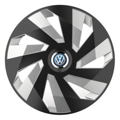 Set 4 Capace Roti Autohelix MSA&amp;reg;, potrivite jantelor de R16, pentru Volkswagen, model vector black and silver foto