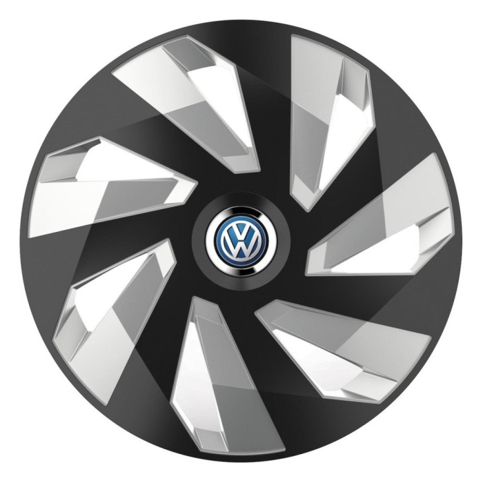 Set 4 Capace Roti Autohelix MSA&reg;, potrivite jantelor de R16, pentru Volkswagen, model vector black and silver