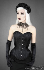 Choker negru Victorian Burlesque foto