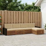 vidaXL Set de canapele de exterior 5 pcs Natural și Bej Poliester 3383246