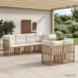 Cumpara ieftin Set de canapele de exterior 7 buc. 7-Locuri natural Poliester