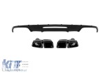 Difuzor tip CLS63 A Design cu capace negre, potrivit pentru bara spate standard a Mercedes CLS W218 2011-2018 -oo--oo- Performance AutoTuning