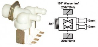 Electrovalva 2 iesiri 180grade 2x12mm masina de spalat Arctic,Samsung,LG