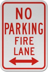 No Parking Fire Lane Double Arrow Sign foto