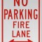 No Parking Fire Lane Double Arrow Sign