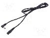 Cablu alimentare DC, DC 5,5/2,1 mufa, DC 5,5/2,1 soclu, negru, 1,5m, WEST POL - A21-C21-C100-150BK