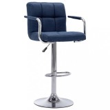 VidaXL Scaun de bar, albastru, material textil