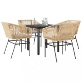 Gossi set mobilier de gradina cu perne 5 piese maro sticla polirattan