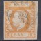 ROMANIA1871 LP 31 REGELE CAROL I CU BARBA 10 BANI PORTOCALIU T8 STAMPILAT BERLAD