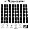 Set 50 capace negre pentru valve
