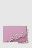 Karl Lagerfeld portofel de piele culoarea roz, A4W32019
